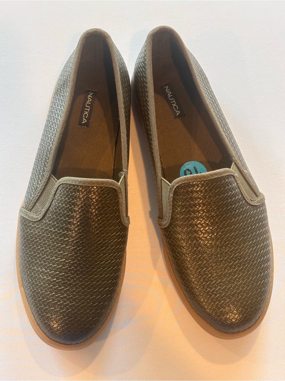 Nautica Women's Olive Slip-On Woven Flats